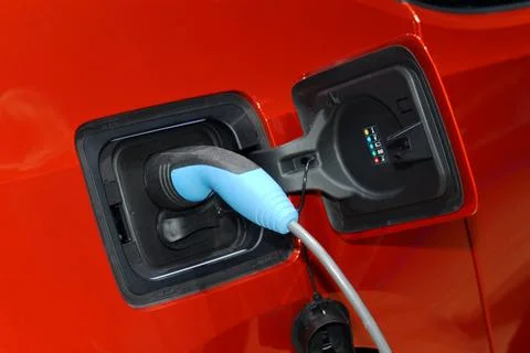 Electric car loading Stock Photos