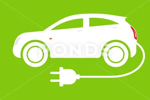 Electric Car Logo. Eco Vehicles Symbol. Ecological Transport Icon Stock Illustration