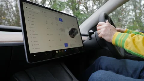 Electric car onboard display Stock Footage 229026682