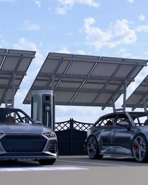 Electric car  on parking 스톡 동영상 303099756