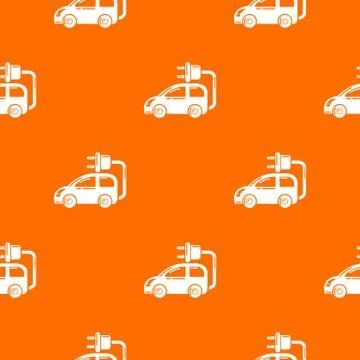Electric car pattern vector orange Stockillustratie