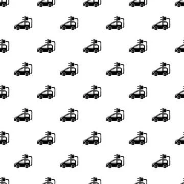 Electric car pattern vector seamless 库存插图
