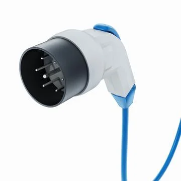 Electric car plug isolated on white background. 3D illustration Stock Illustration