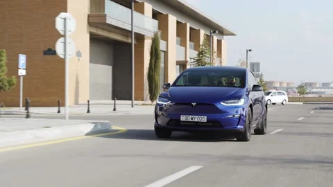 Electric car on road Stock Footage 236392090