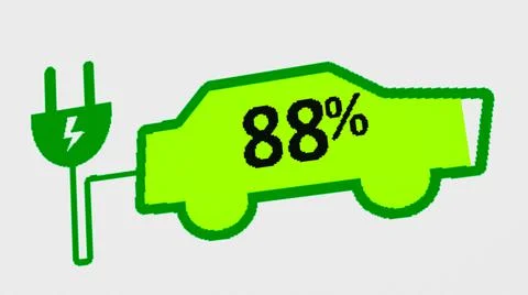 Electric Car shape Charging Indicating the Progress of the Charging, electric Stockillustratie
