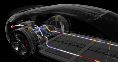 Electric Car Startup Animation from Dashboard Start Button Press. Stock Footage 329172196