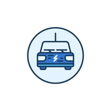 Electric Car vector concept round colored icon Stock Illustration