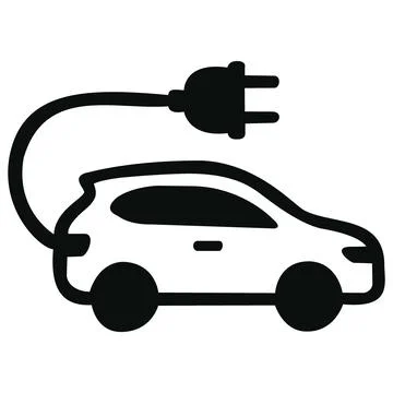 Electric car vector icon ev vehicle glyph Stock Illustration