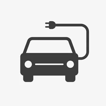 Electric car vector icon on white background Stock Illustration