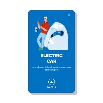 Electric car vector Stock Illustration