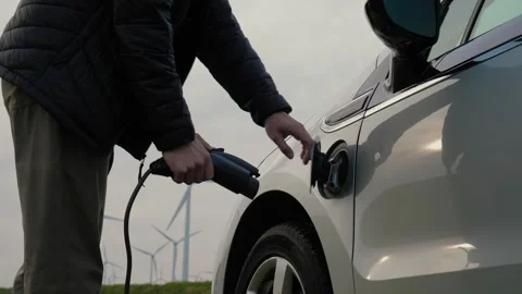 Electric car wind generators Stock Footage 303498987