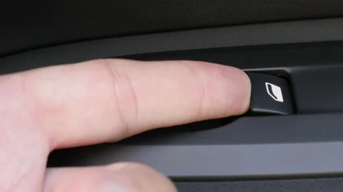 Electric car window button control 4K footage Stock Footage 90807776