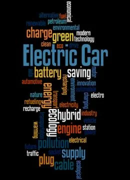Electric Car, word cloud concept Stock Illustration
