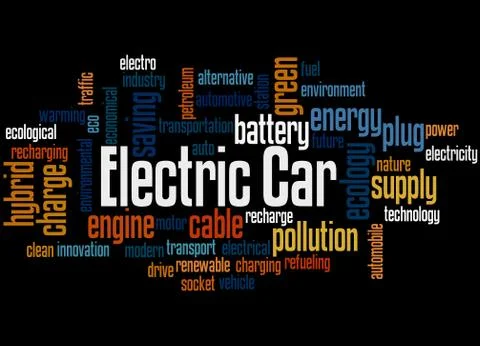 Electric Car, word cloud concept イラスト素材