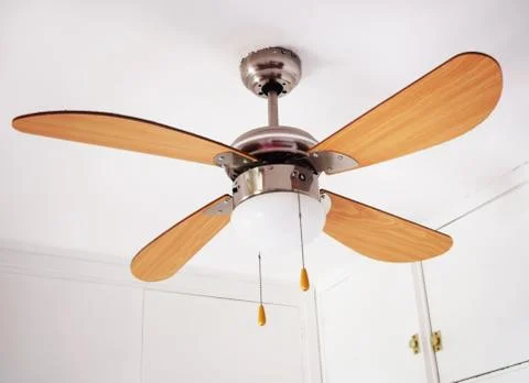 Electric ceiling lamp with propeller Stock Photos