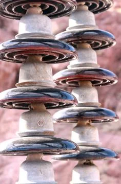 Electric ceramic insulators Stock Photos