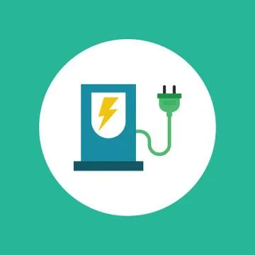 Electric charge flat icon Stock Illustration