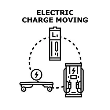 Electric charge moving concept vector illustration Stock Illustration