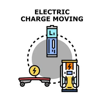 Electric charge moving concept vector illustration Stock Illustration