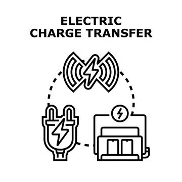 Electric charge transfer using wireless charging technology Illustrazione stock