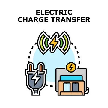 Electric charge transfer using wireless charging technology Stock Illustration