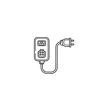 Electric charger plug and device line art icon イラスト素材