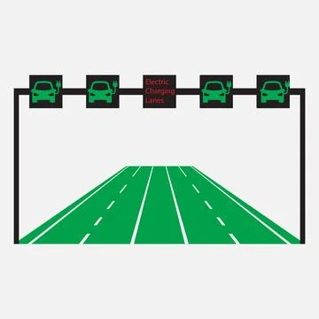Electric charging lane Stock Illustration