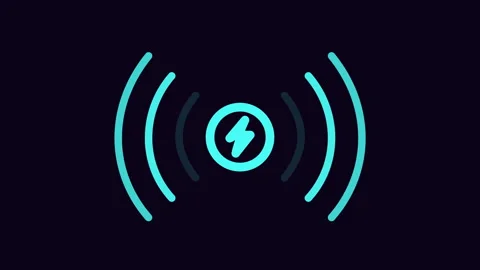Electric charging point icon, Wireless charge place 2d with alpha matte Stock Footage 336039181