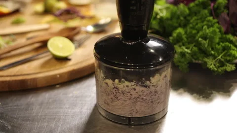 Electric chopper, kitchen gadgets, cooking prep 스톡 동영상 287715000