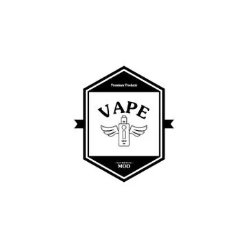 Electric cigarette personal vaporizer e-cigarette retro label badge Ilustração Stock