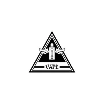 Electric cigarette personal vaporizer e-cigarette retro label badge Stock Illustration