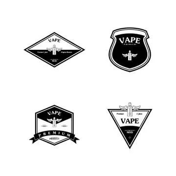 Electric cigarette personal vaporizer e-cigarette retro label badge Stock Illustration