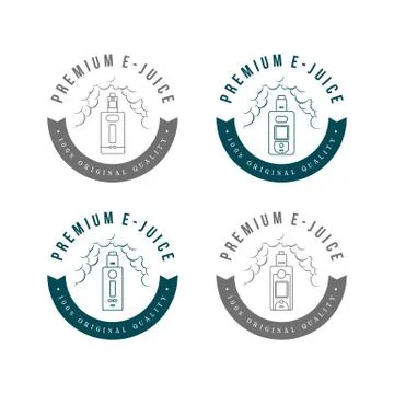 Electric cigarette personal vaporizer e-cigarette retro label badge Ilustração Stock