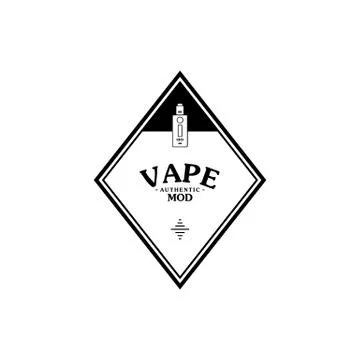 Electric cigarette personal vaporizer e-cigarette retro label badge Stock Illustration