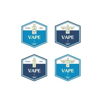 Electric cigarette personal vaporizer e-cigarette retro label badge Ilustração Stock