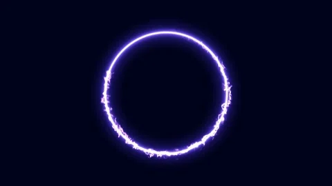 Electric circle frame icon looped animation Stock Footage 273443866