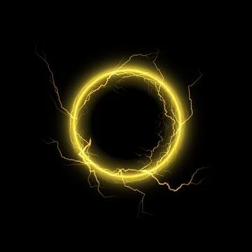 Electric circle with lightning bolts vector illustration Stock Illustration