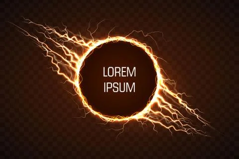 Electric circle with lightning effect イラスト素材
