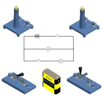 Electric circuit and its elements Stock Illustration