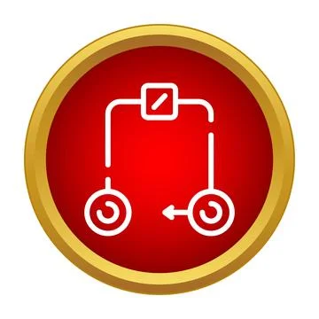 Electric circuit diagram showing process flow on button イラスト素材