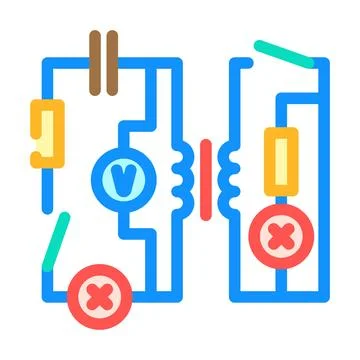Electric circuit electrical engineer color icon vector illustration Stock Illustration