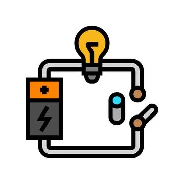 Electric circuit electrical engineer color icon vector illustration 스톡 일러스트