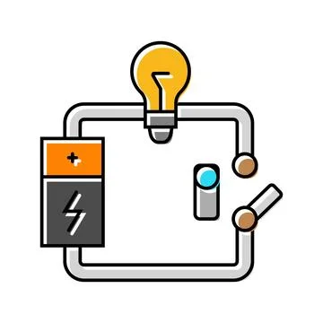 Electric circuit electrical engineer color icon vector illustration Stock Illustration