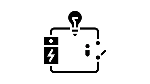 Electric circuit electrical engineer glyph icon animation Stock Footage 326154663