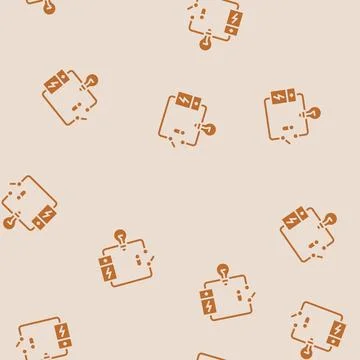 Electric circuit electrical engineer glyph seamless pattern Illustrazione stock