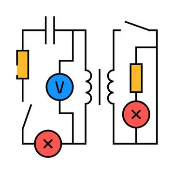Electric circuit electrical engineer icon color illustration Stockillustratie