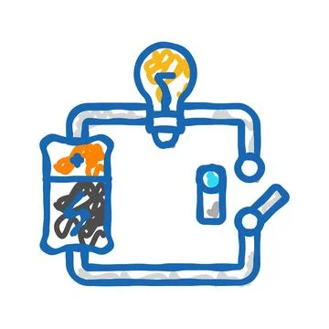 Electric circuit electrical engineer icon doodle illustration Illustrazione stock