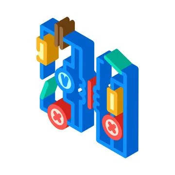 Electric circuit electrical engineer isometric icon vector illustration Stock Illustration