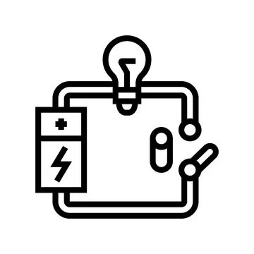 Electric circuit electrical engineer line icon vector illustration Stock Illustration