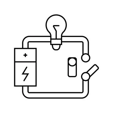 Electric circuit electrical engineer line icon vector illustration Illustrazione stock